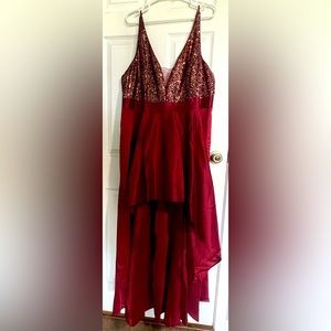 Burgundy and gold. High low dress. Ever pretty from Shein. Never worn.